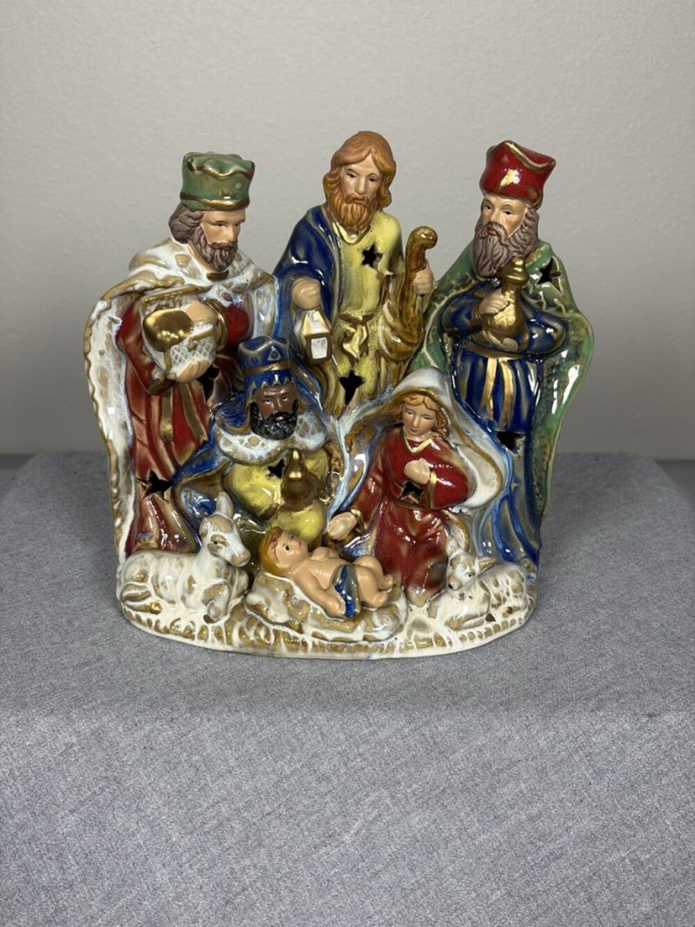 Kirkland Signature Porcelain Nativity Holy Family Figurine Tea Light
